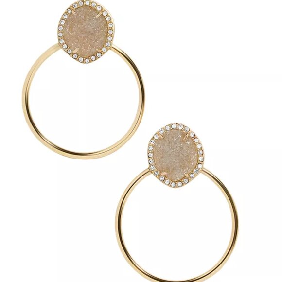 Baublebar Lutana Druzy Hoop Earrings - Picture 1 of 3